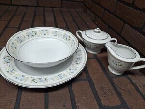 Sherwood #7005 China by M Fine China of Japan Serving Bowl Gravy Boat Sugar Bowl
